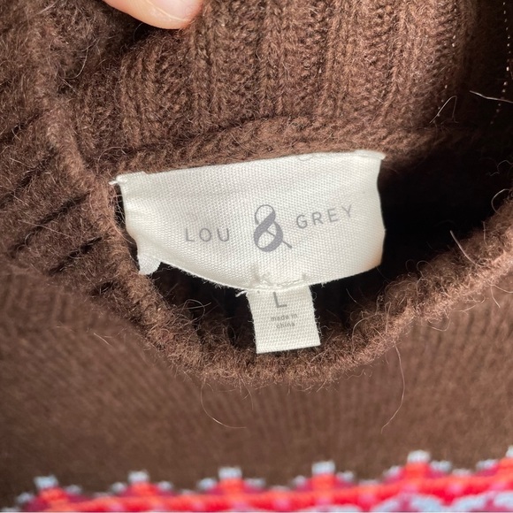 Lou & Grey Fair Isle Soft Wool Blend Mockneck Sweater - Picture 6 of 7